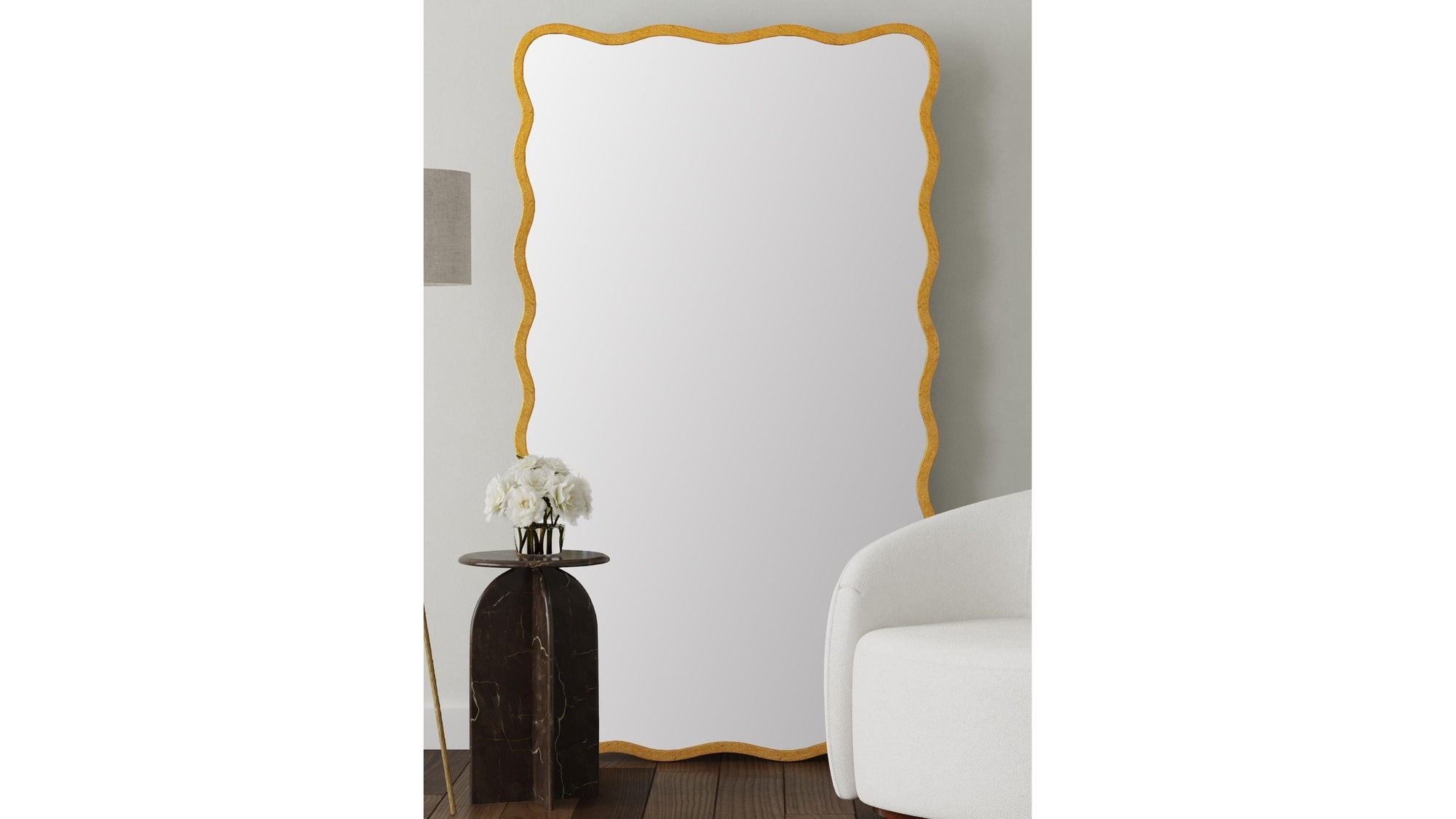 Freya - Floor Mirror - Antique Gold Leaf