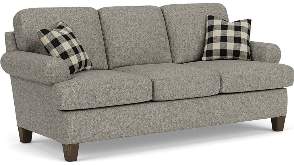 Moxy - Fabric Sofa, T-Shaped Seat Cushion, Curved Sock Arms