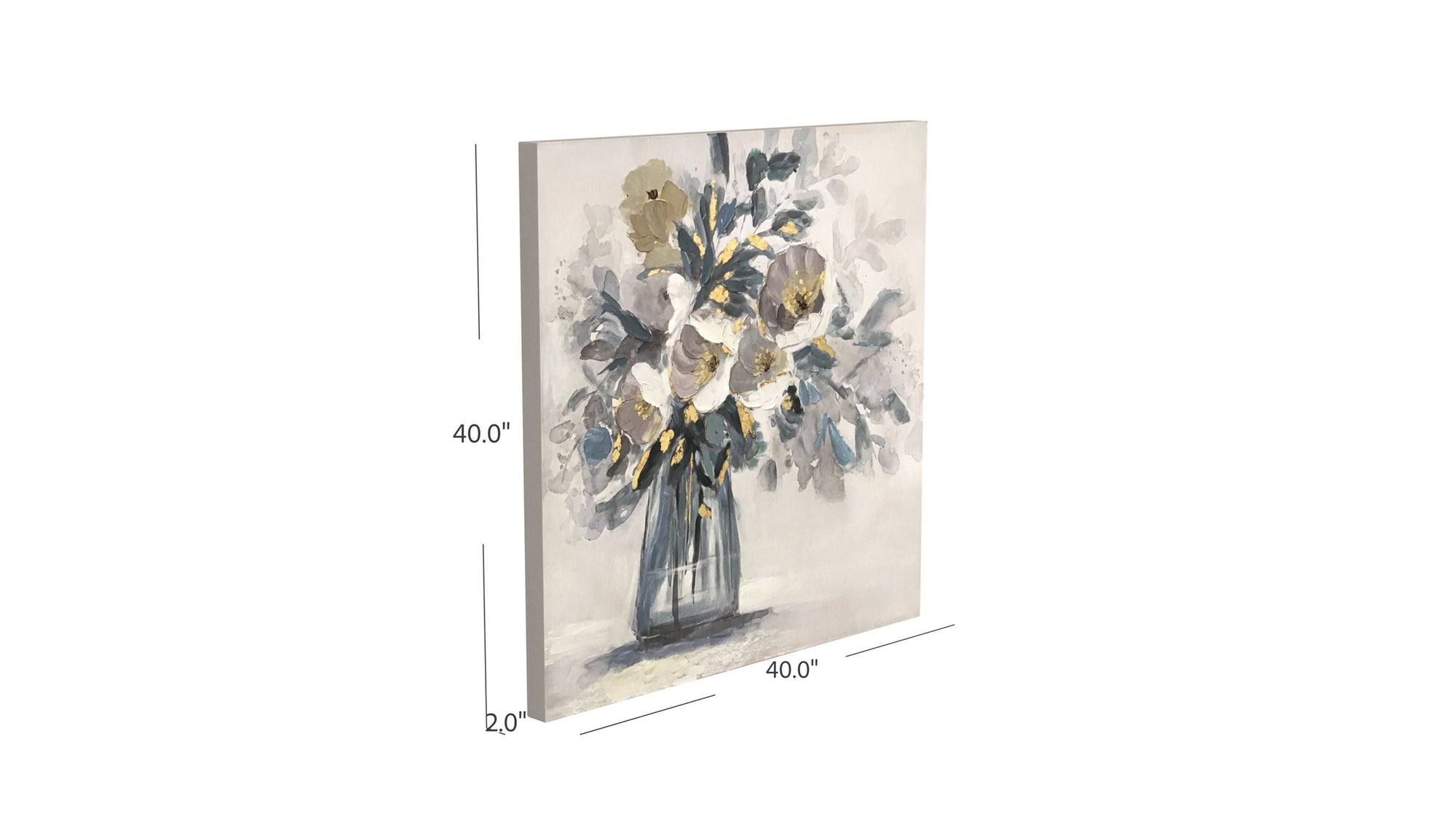 Chloe Canvas Art - Beige / Light Blue