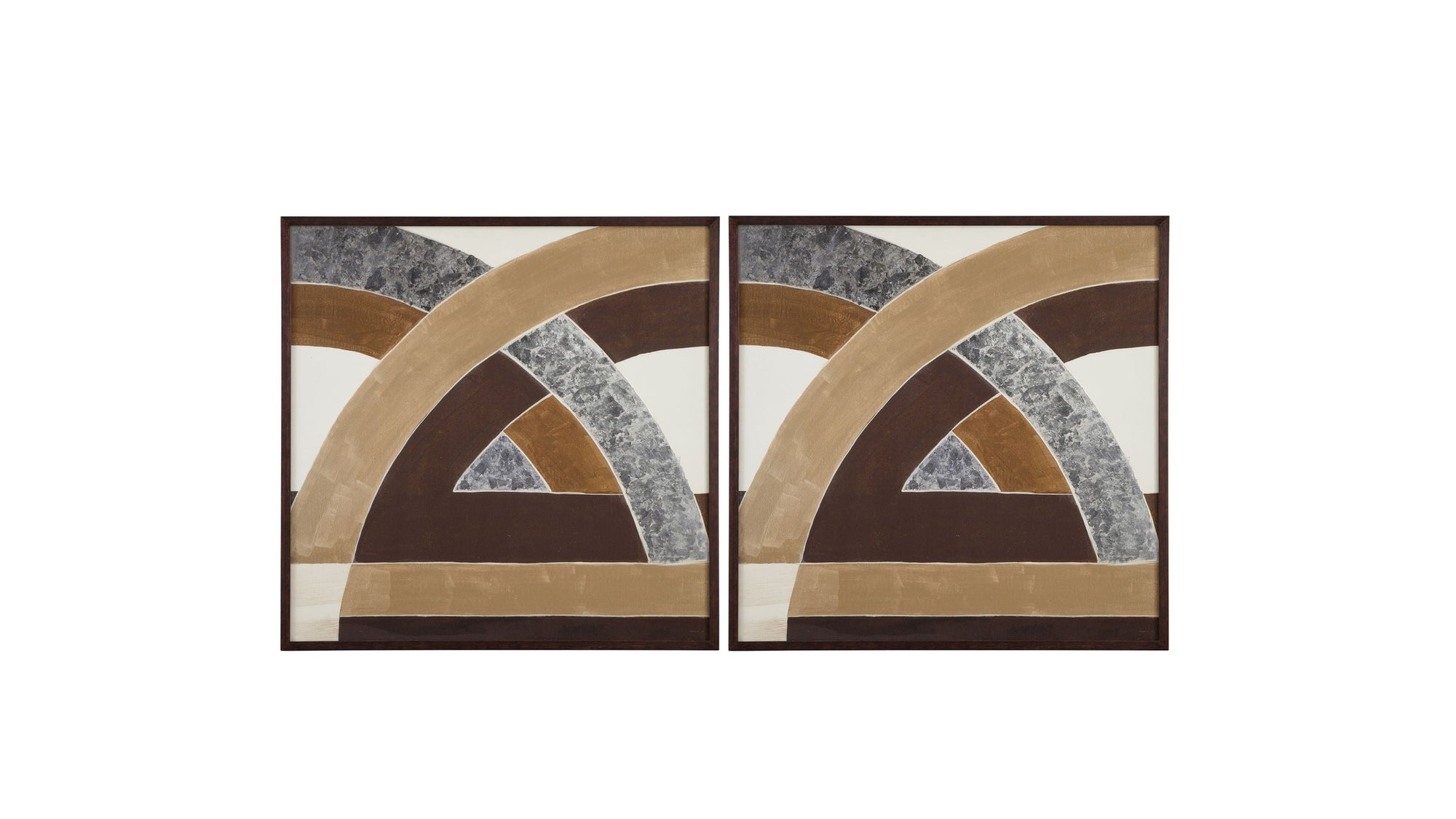 Neutral Geometry II Framed Print - Brown