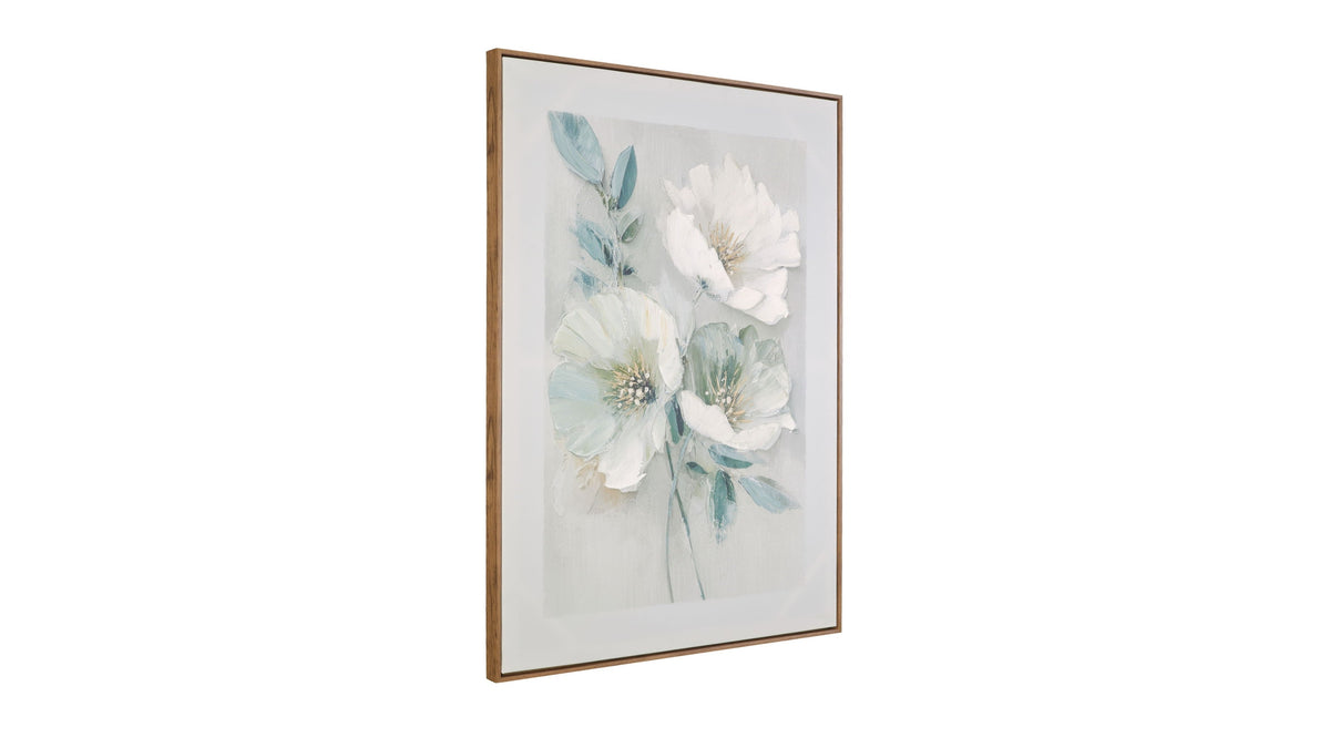 Floral Harmony II Framed Canvas - Green