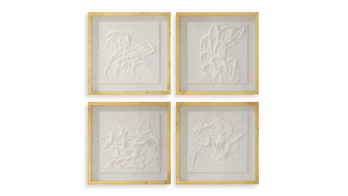 Fourfold - Framed Prints Set of 4 - Gold