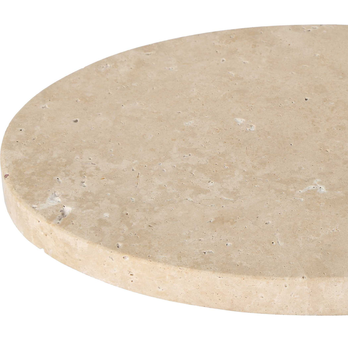 Feranno - Travertine Accent Table - Brass