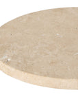 Feranno - Travertine Accent Table - Brass