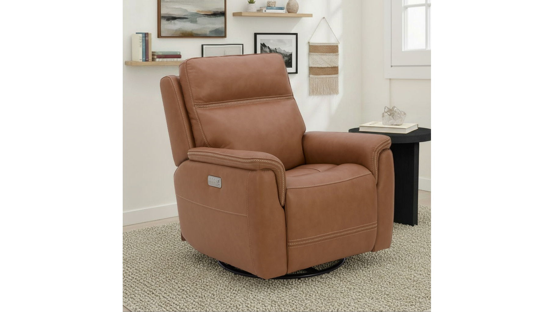 Sawyer - Swivel Glider With Power Headrest, Lumbar, Heat &amp; Massage