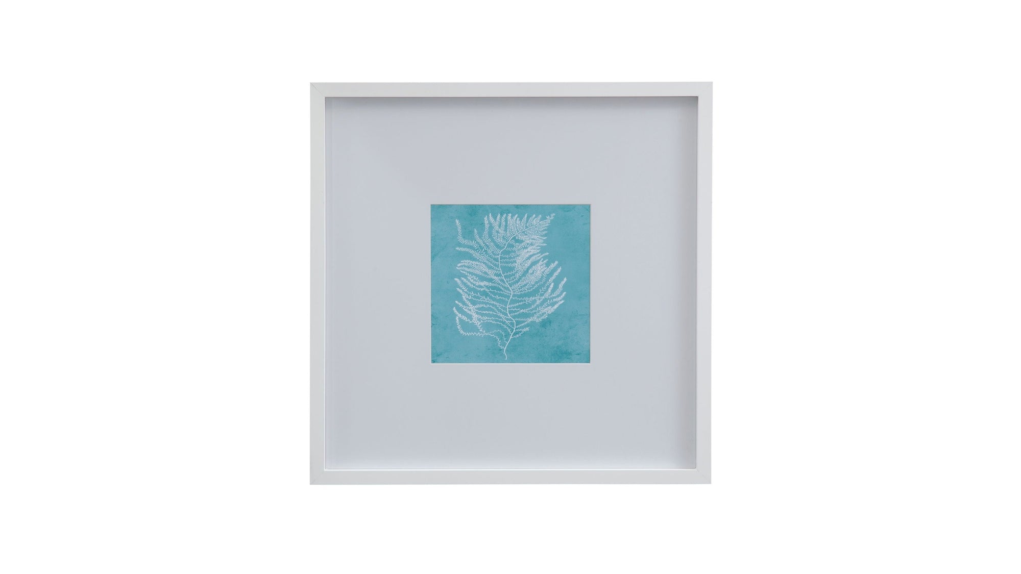 White Coral On Blue III Framed Print - Blue / White