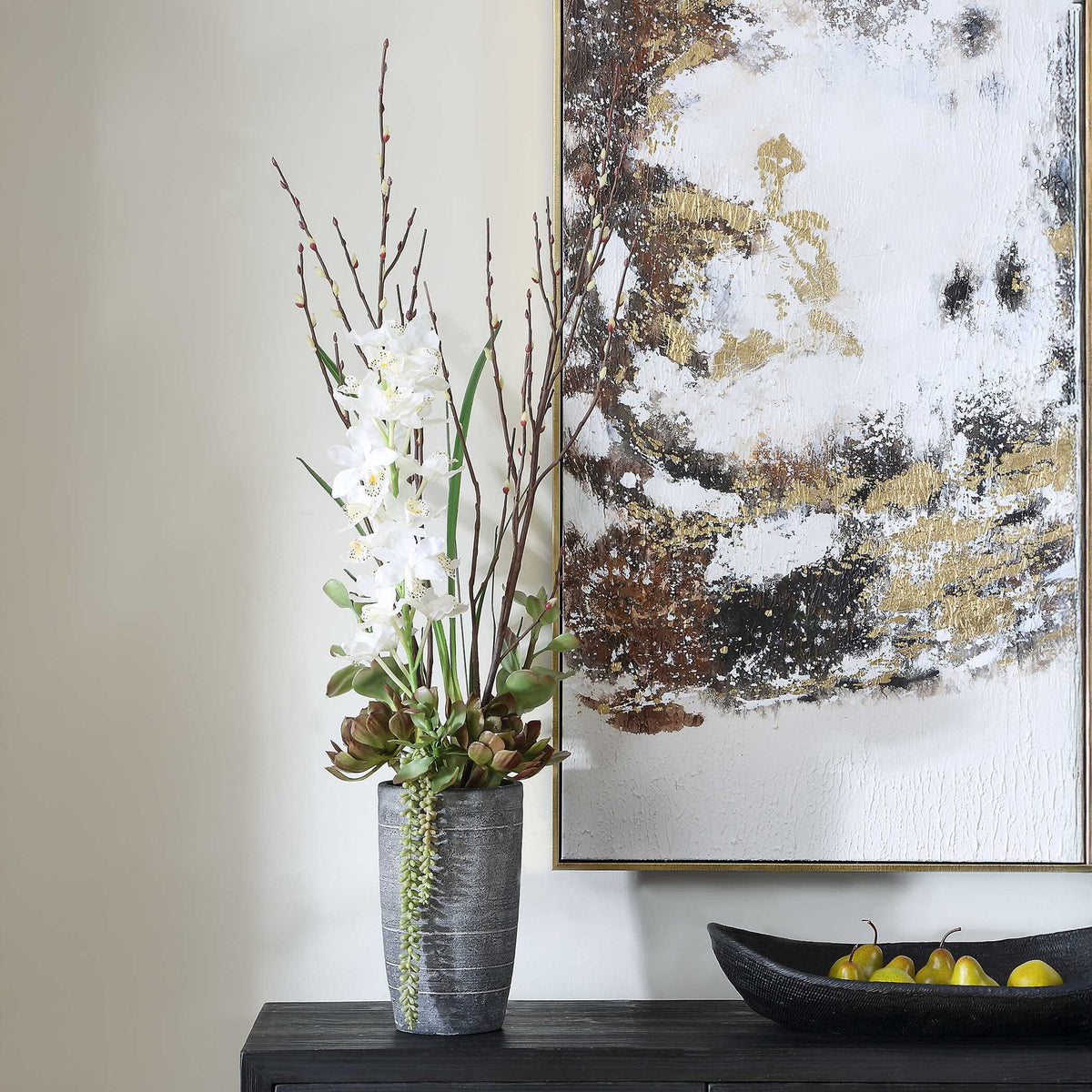 Eterna Orchid - Centerpiece &amp; Vase - Black / Green / White