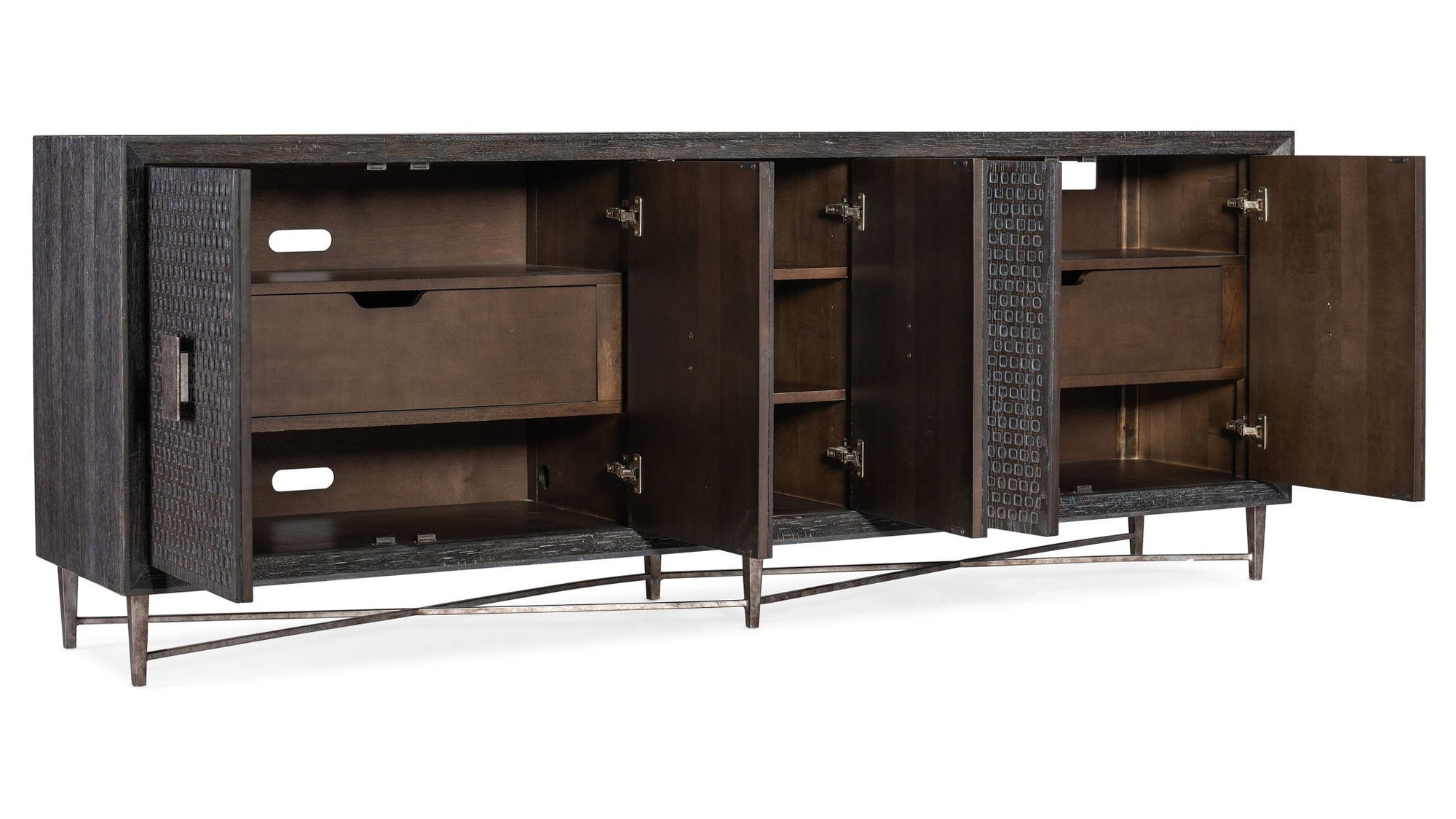 Melange - Keenan 5-Door Credenza - Dark Brown