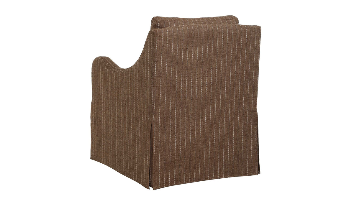 Luisa - Pinstripe Swivel Chair - Brown