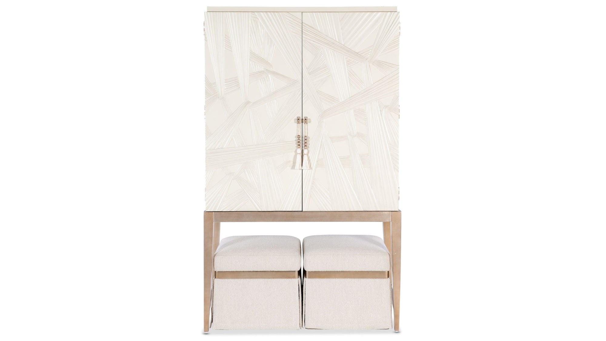 Melange - Dream Weaver Pouf - White