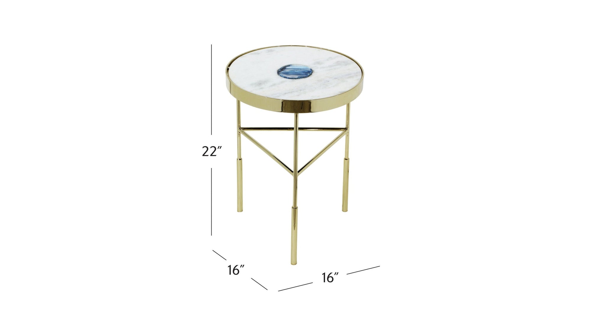 Delilah - Accent Table - Polished Gold