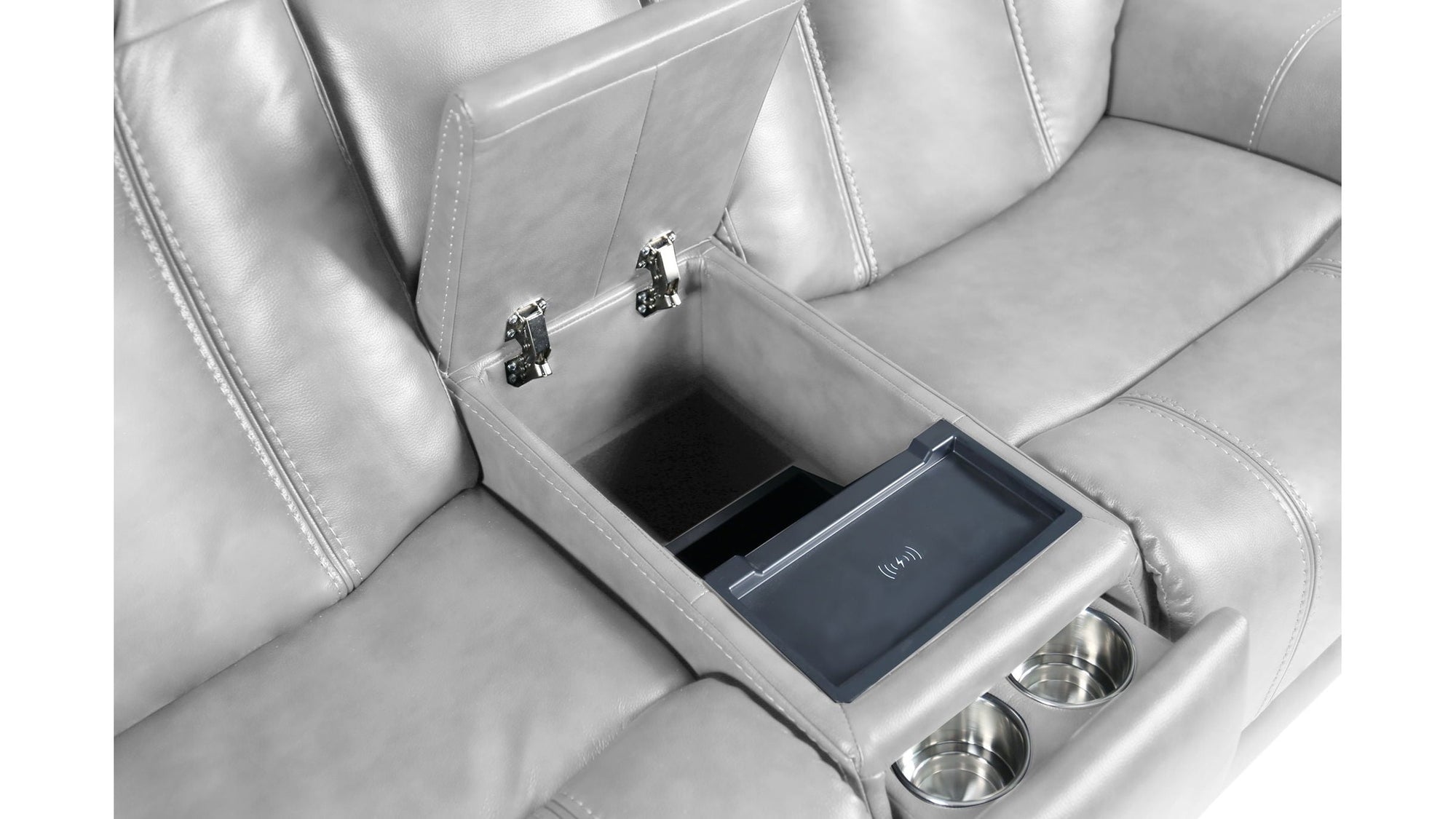 Sanibel - Power Console Loveseat - Wall Prox. Recliner With Power And Power Headrest And Lumbar, Wireless Charger