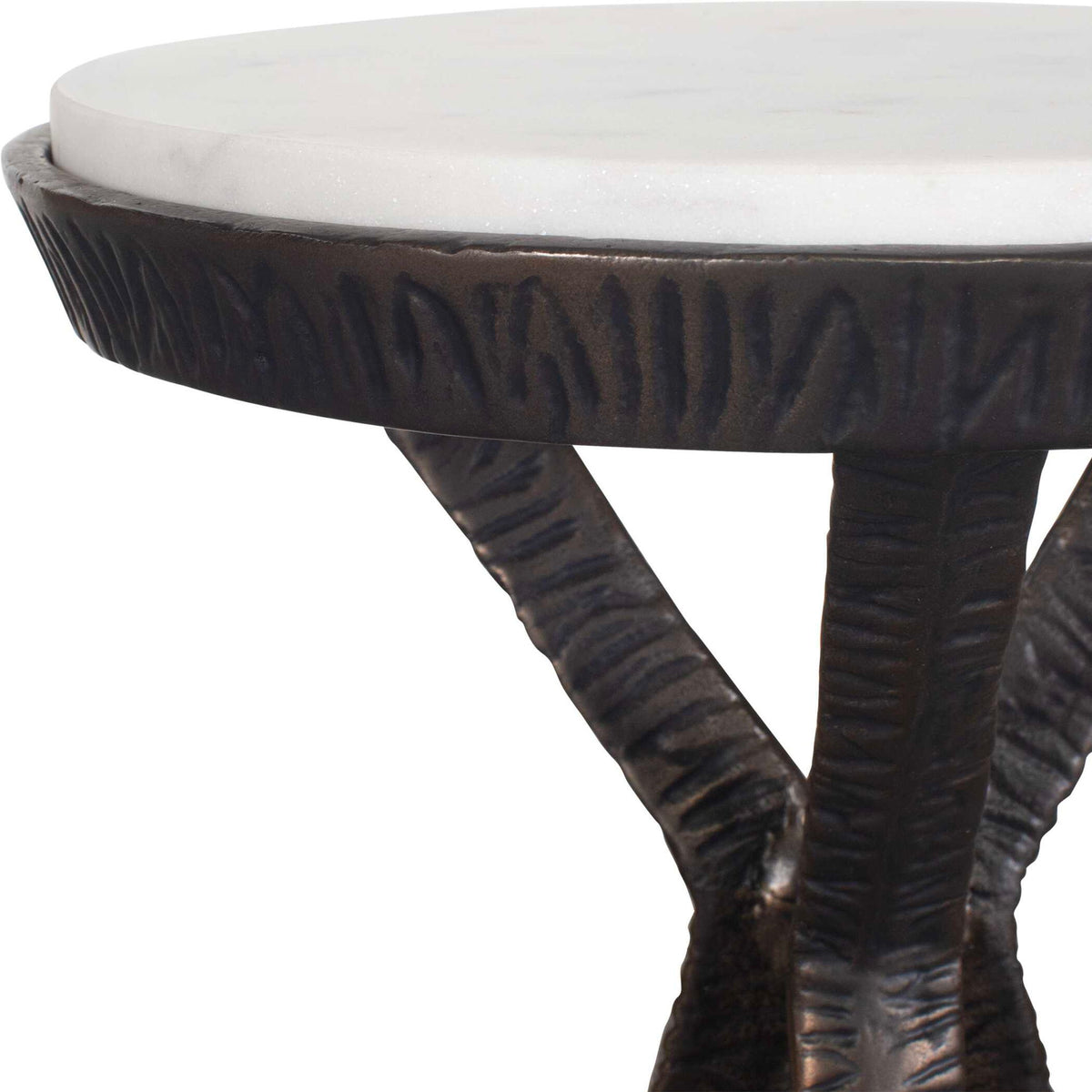 Tilton - Marble Accent Table - Black / White