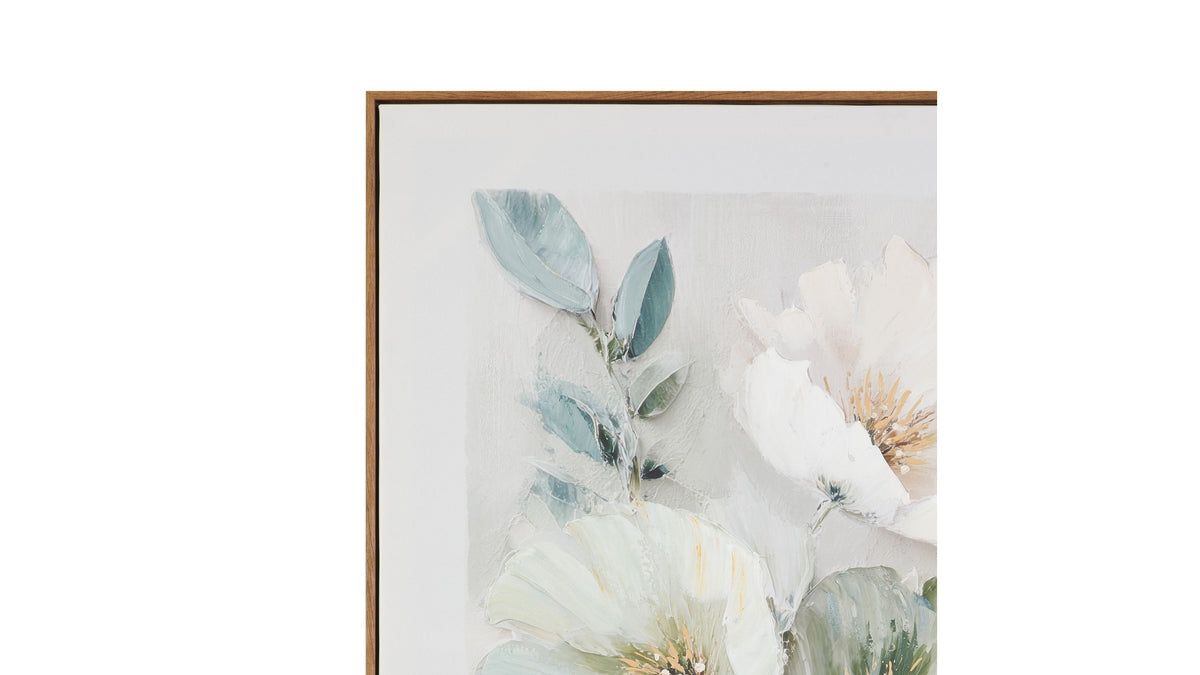 Floral Harmony II Framed Canvas - Green