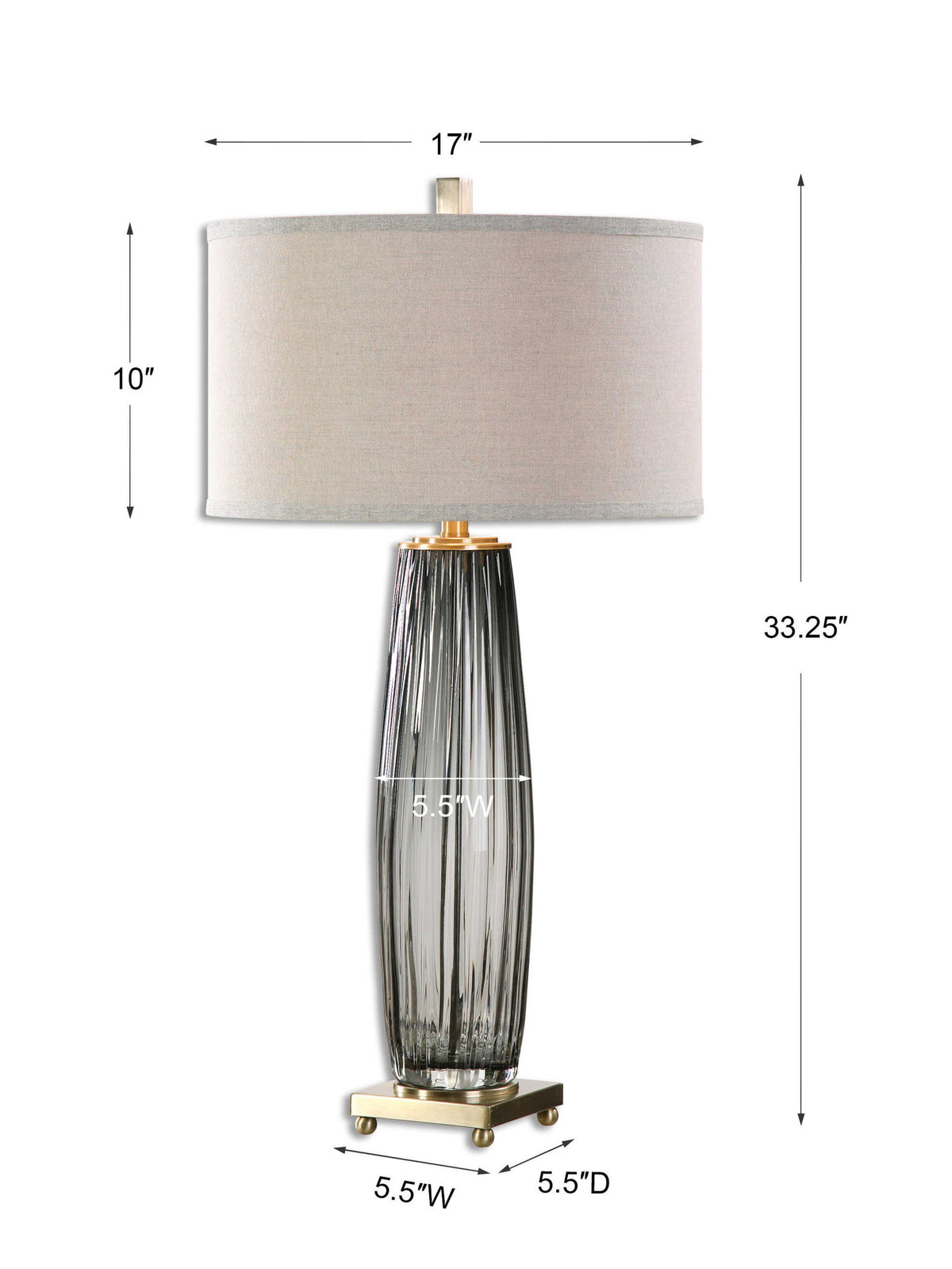 Vilminore - Glass Table Lamp - Gray