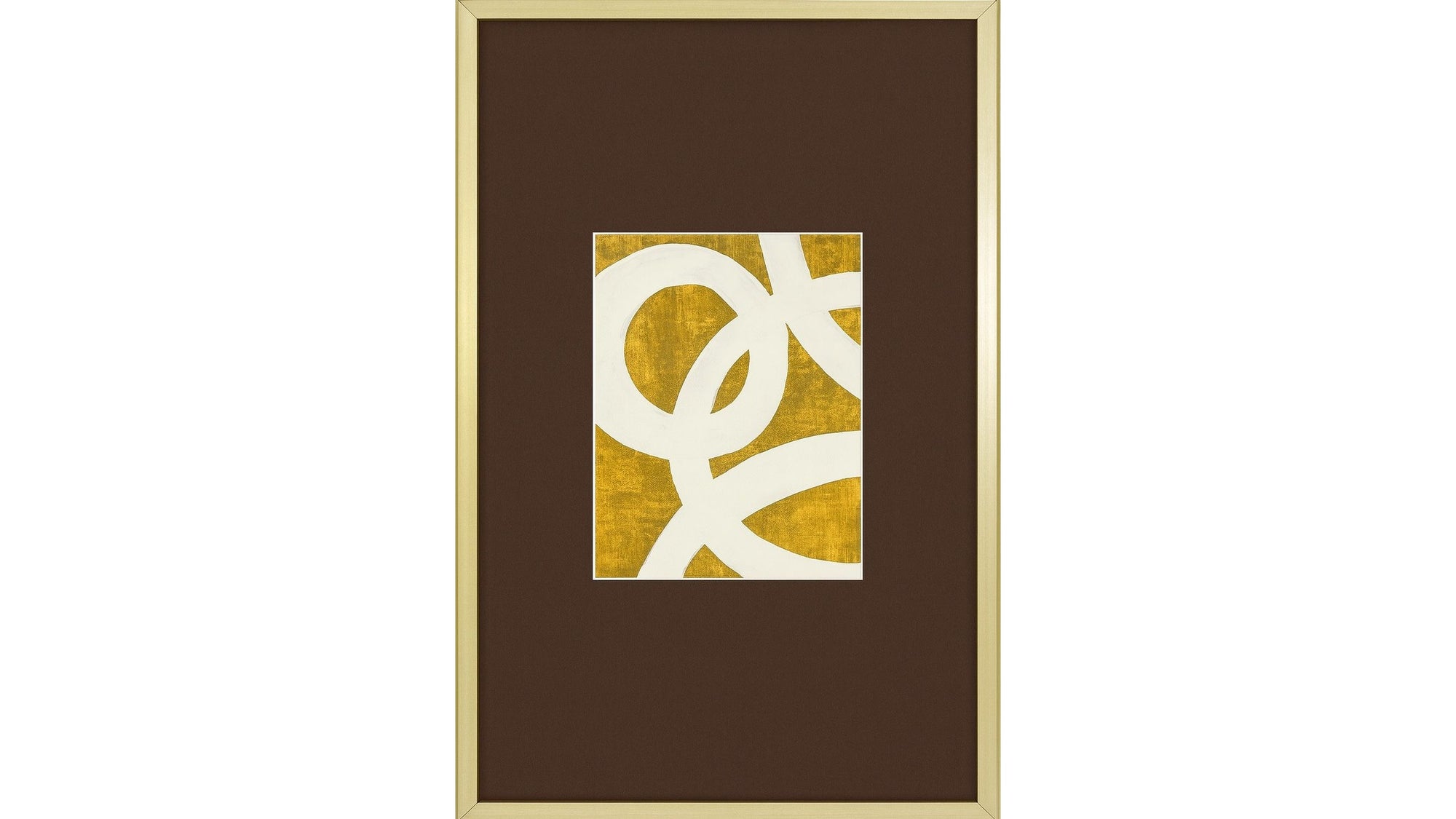 Abstract I Framed Print - Gold / White / Brown
