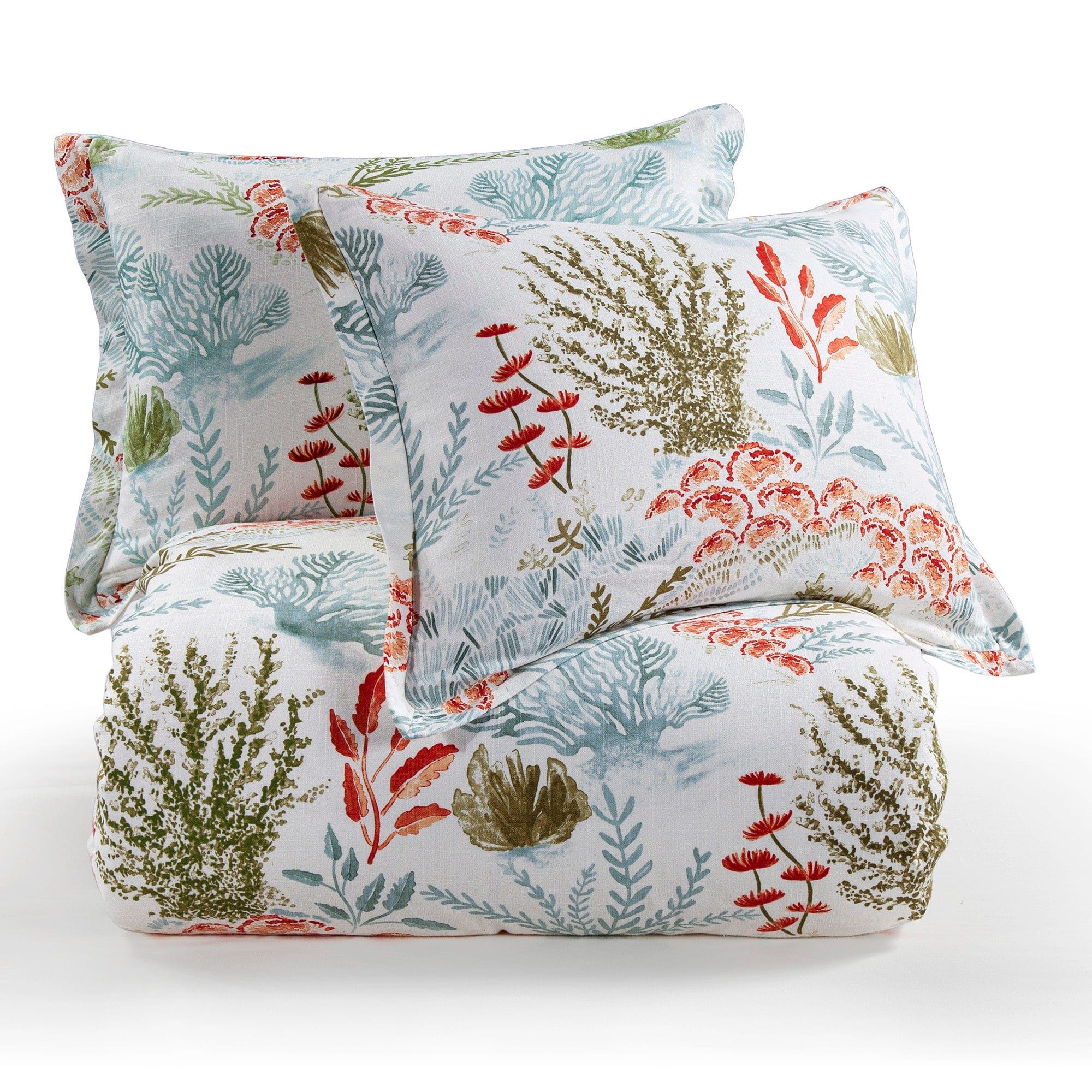 Oceania - Queen Duvet Cover Set (Set of 3) - Coral