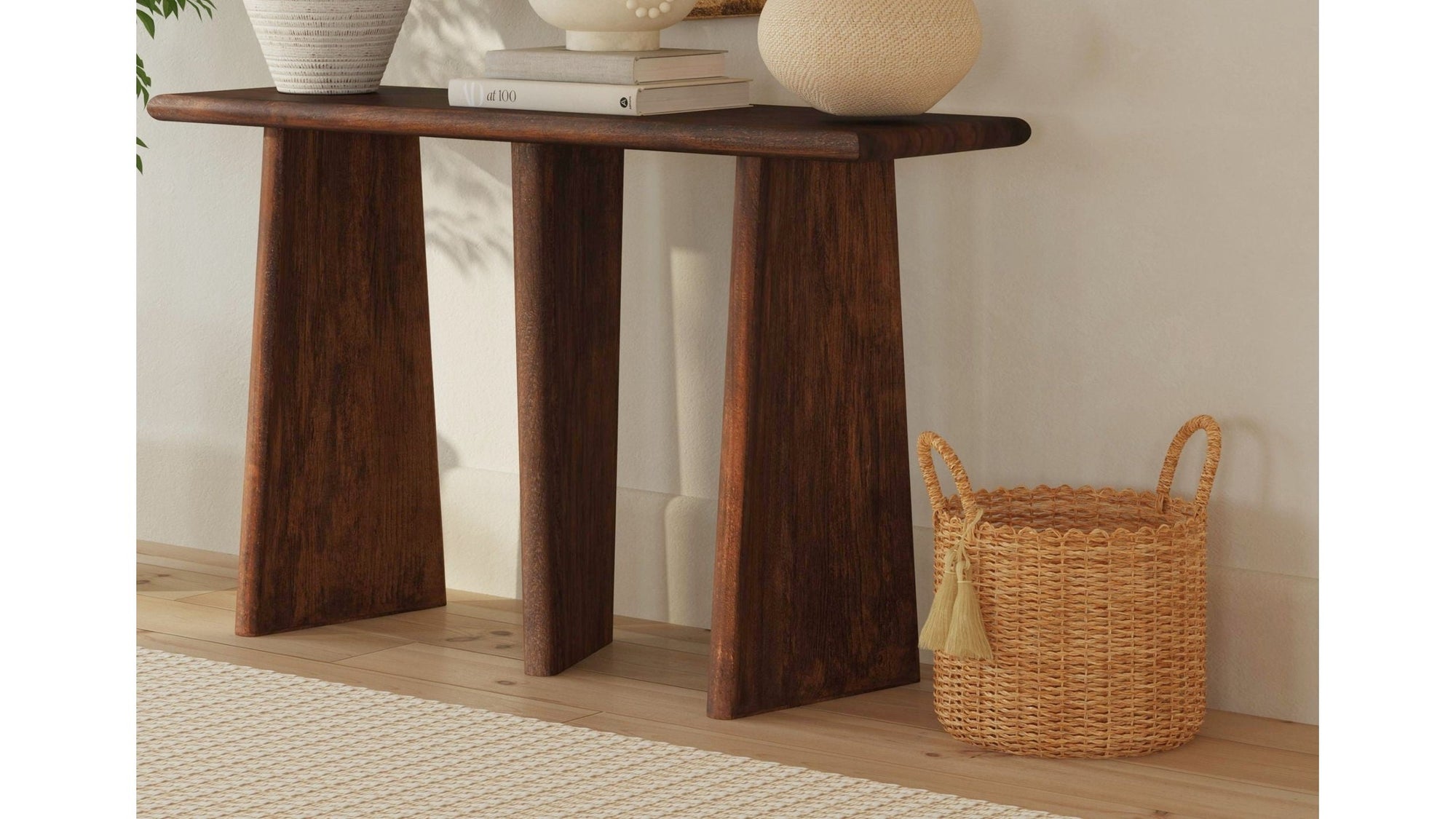 Lasso - Console Table - Antique Natural Mango With Sandblasting