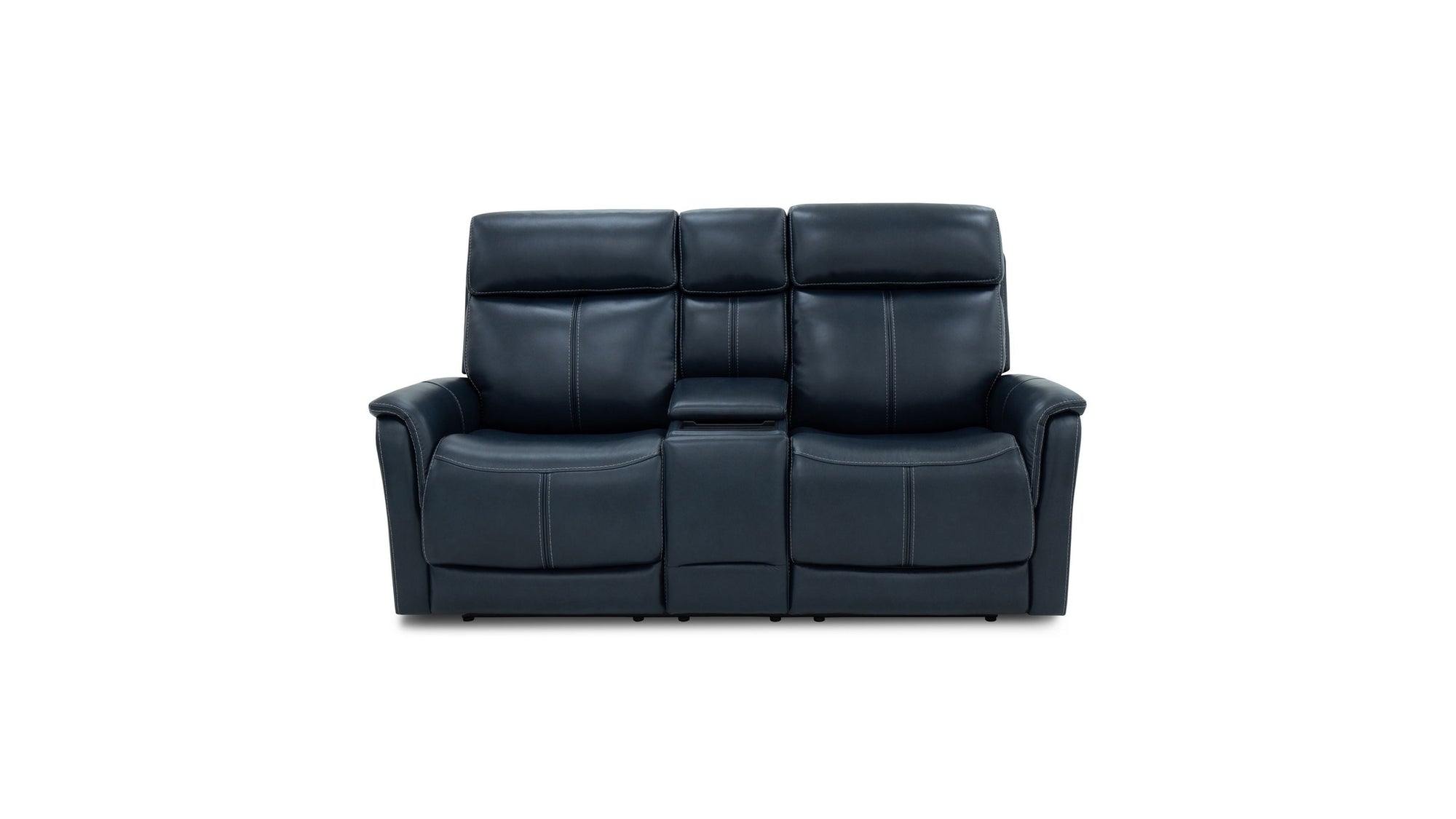 View - Power Reclining Loveseat With Console, Power Headrest &amp; Lumbar