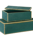 Karis - Boxes (Set of 2) - Emerald Green