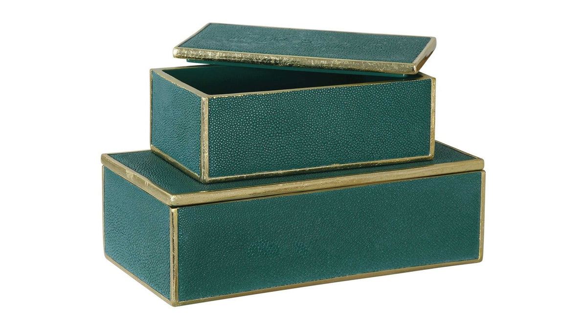 Karis - Boxes Set of 2 - Emerald Green