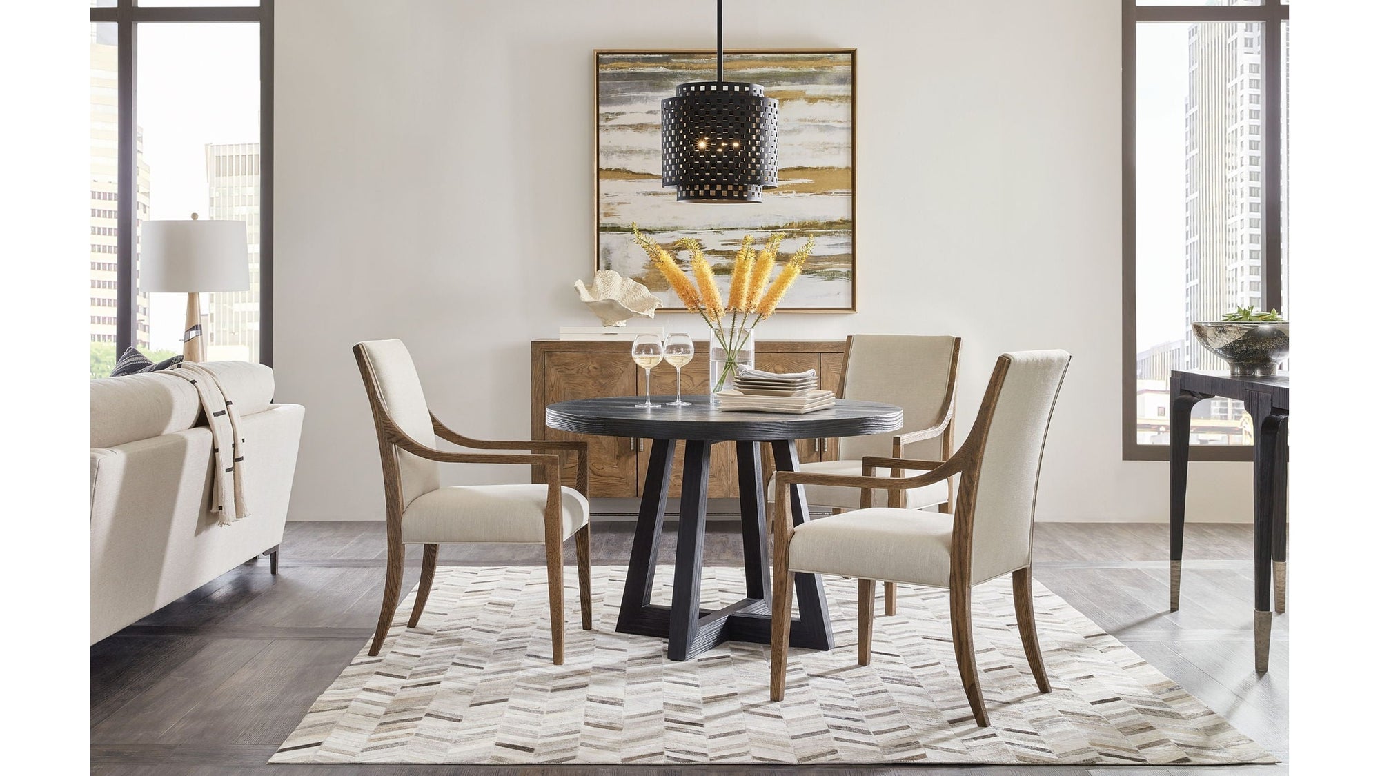 Chapman - Shou Sugi Ban Petite Round Dining Table - Black