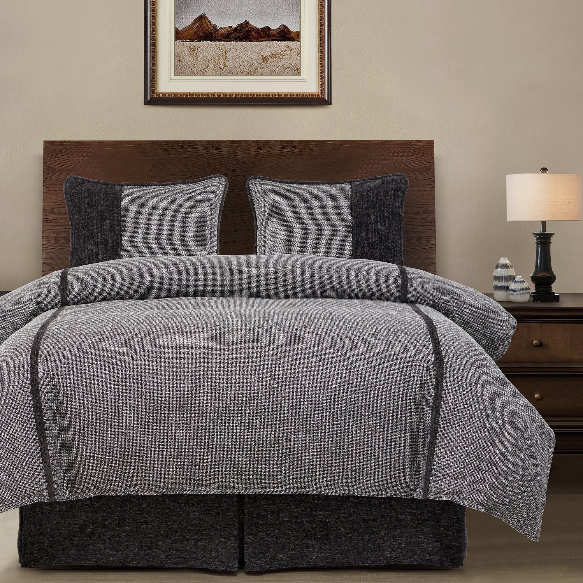 Hamilton - Full Tweed Comforter Set (Set of 4) - Gray