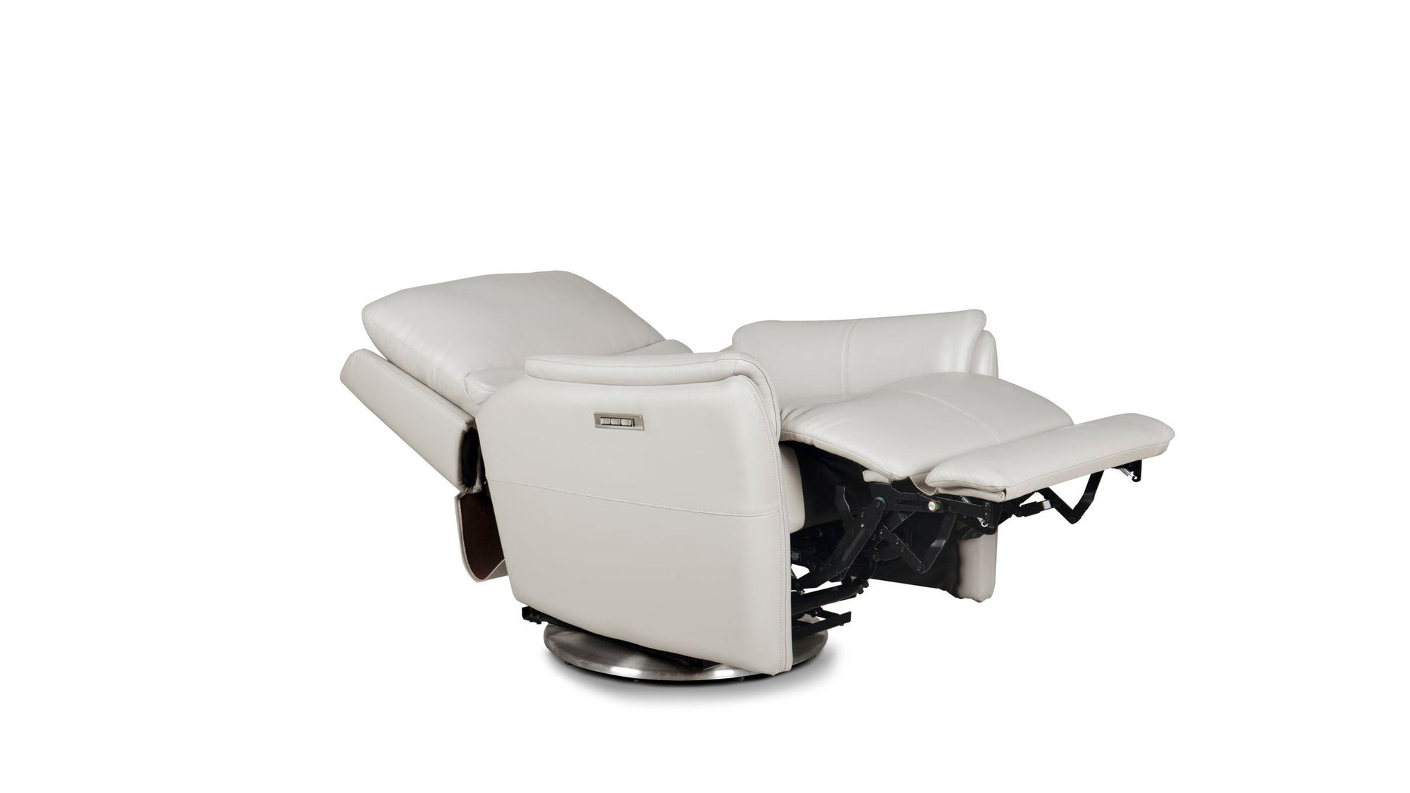 Salem - Swivel Recliner With Power Recline, Power Headrest, Power Lumbar, Layflat, 3" Footrest Extension