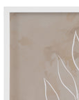Leaf Line Art Framed Print Set of 2 - Light Brown