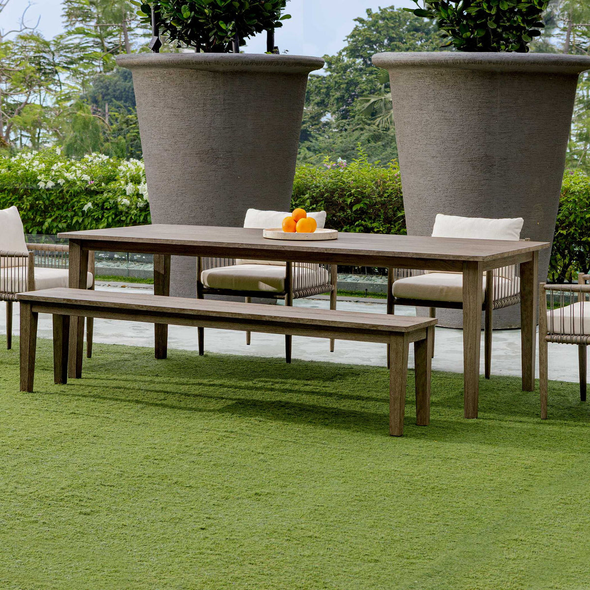 Travessa - Outdoor Round Stone Tray - White