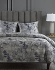 Pastoral Jacquard - Queen Duvet Cover Set (Set of 3) - Silver