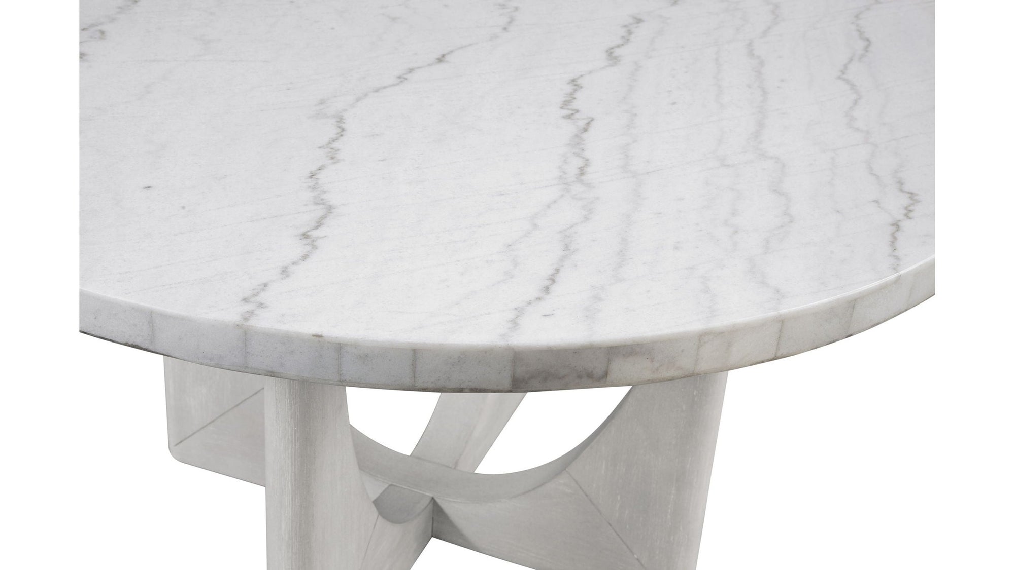 Gavin - Dining Table - Driftwood / White Marble