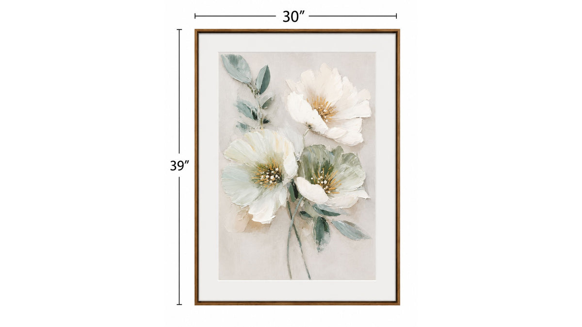 Floral Harmony II Framed Canvas - Green