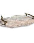 Stone And Twig - Indoor-Outdoor Tray - Gold / Gray / White