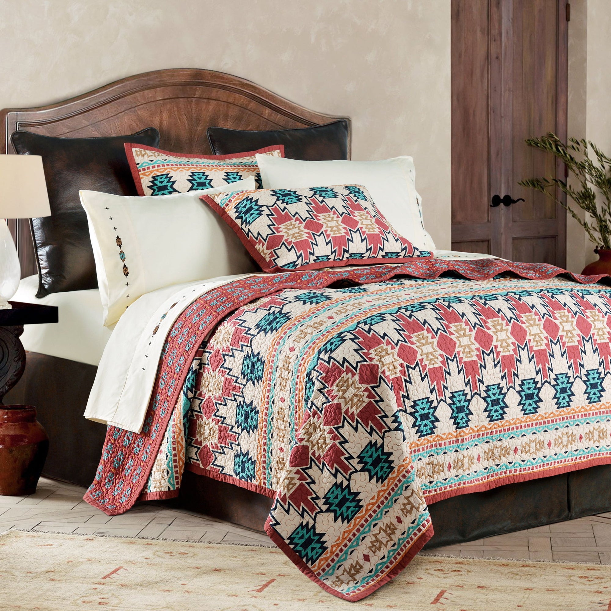 Phoenix - Twin Reversible Quilt Set (Set of 2) - Red / Orange