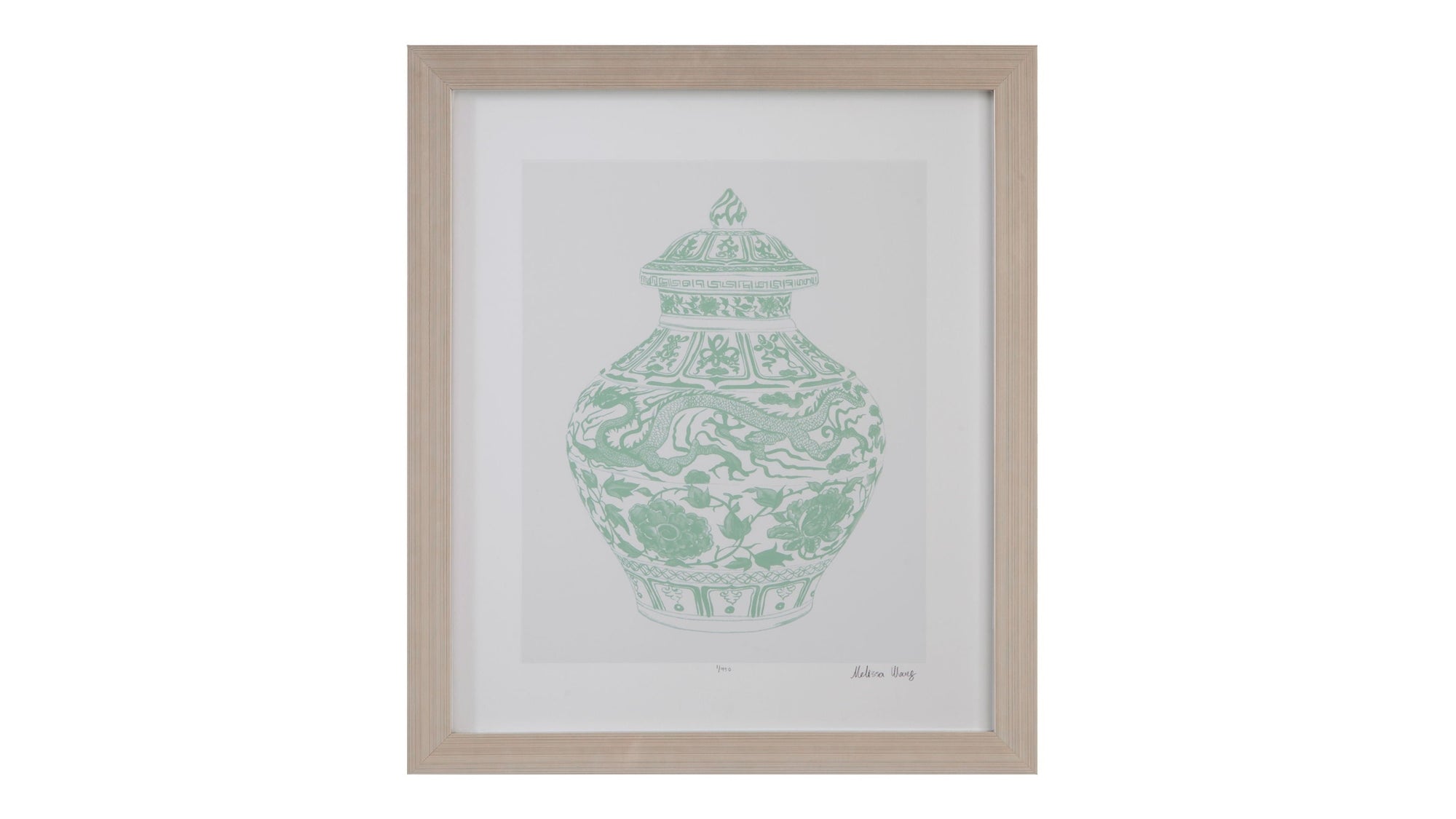 Mint Vases II Framed Print - Green / Beige