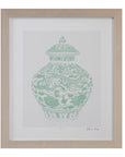 Mint Vases II Framed Print - Green / Beige