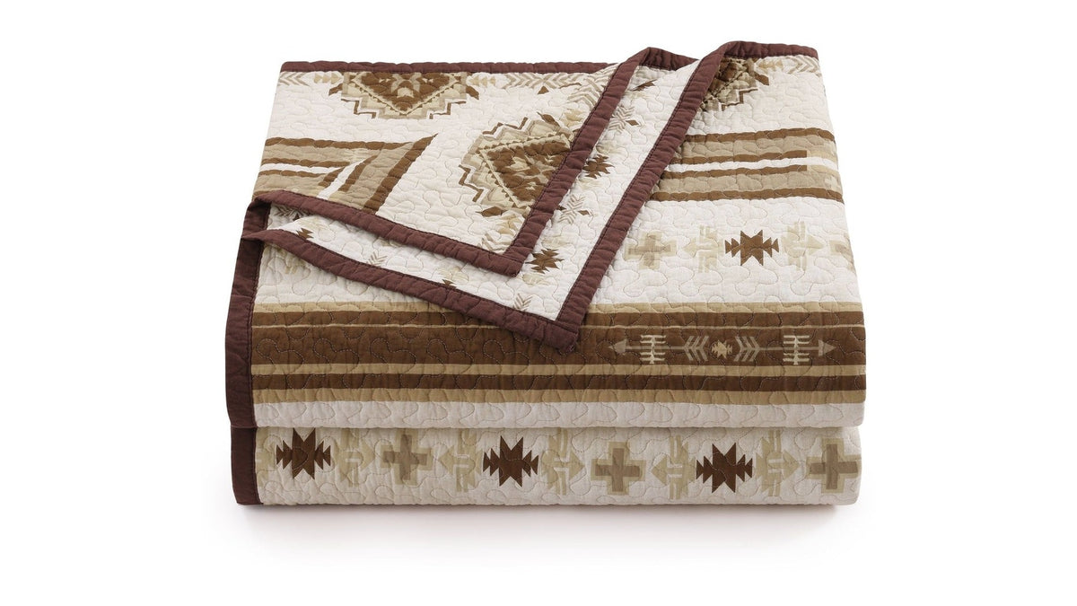 Dakota - King Reversible Quilt Set With 2 King Shams Set of 3 - Tan