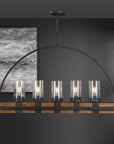Atwood - 5 Light Rustic Linear Chandelier - Light Brown