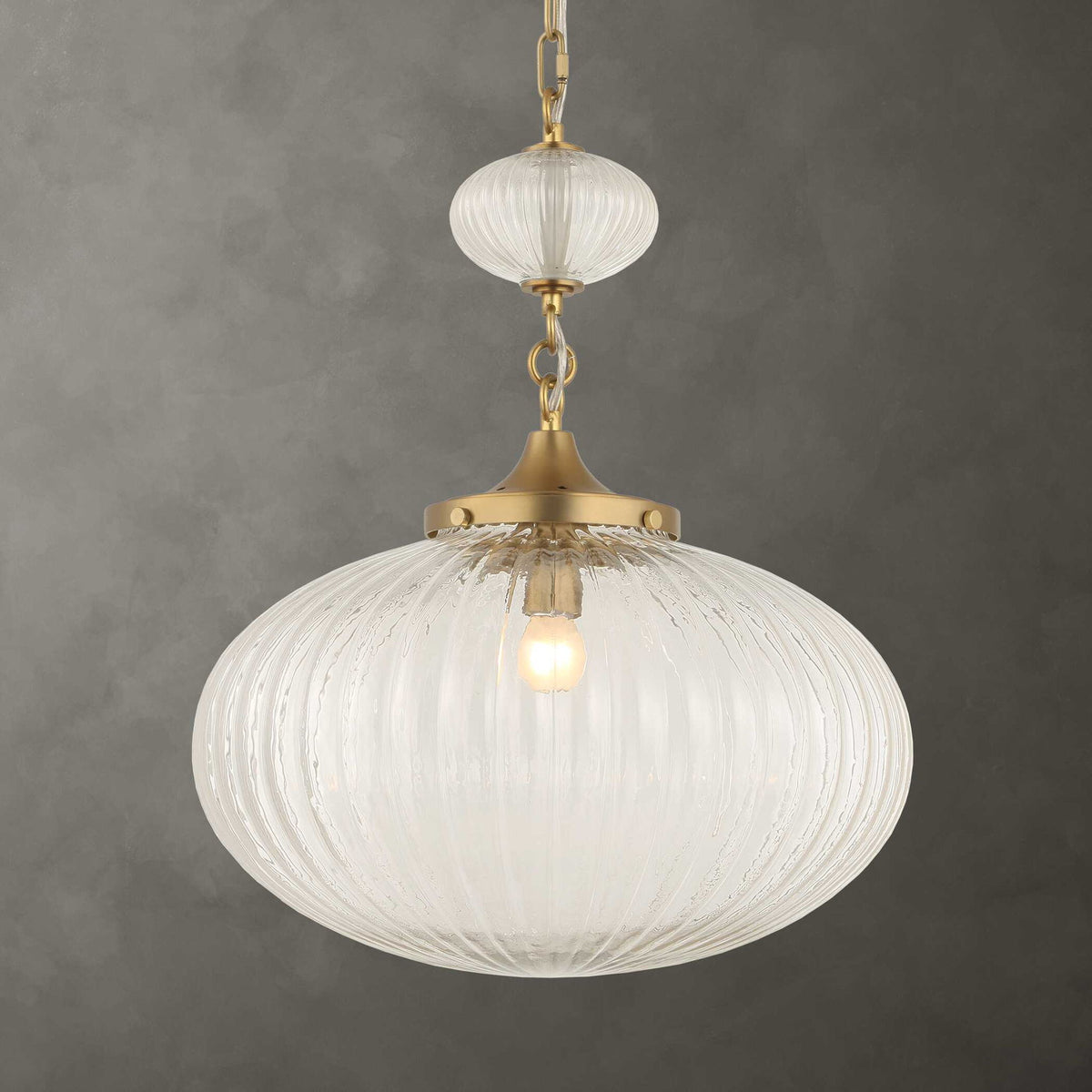 Bellaire - 1 Light Glass Shade Pendant - Gold