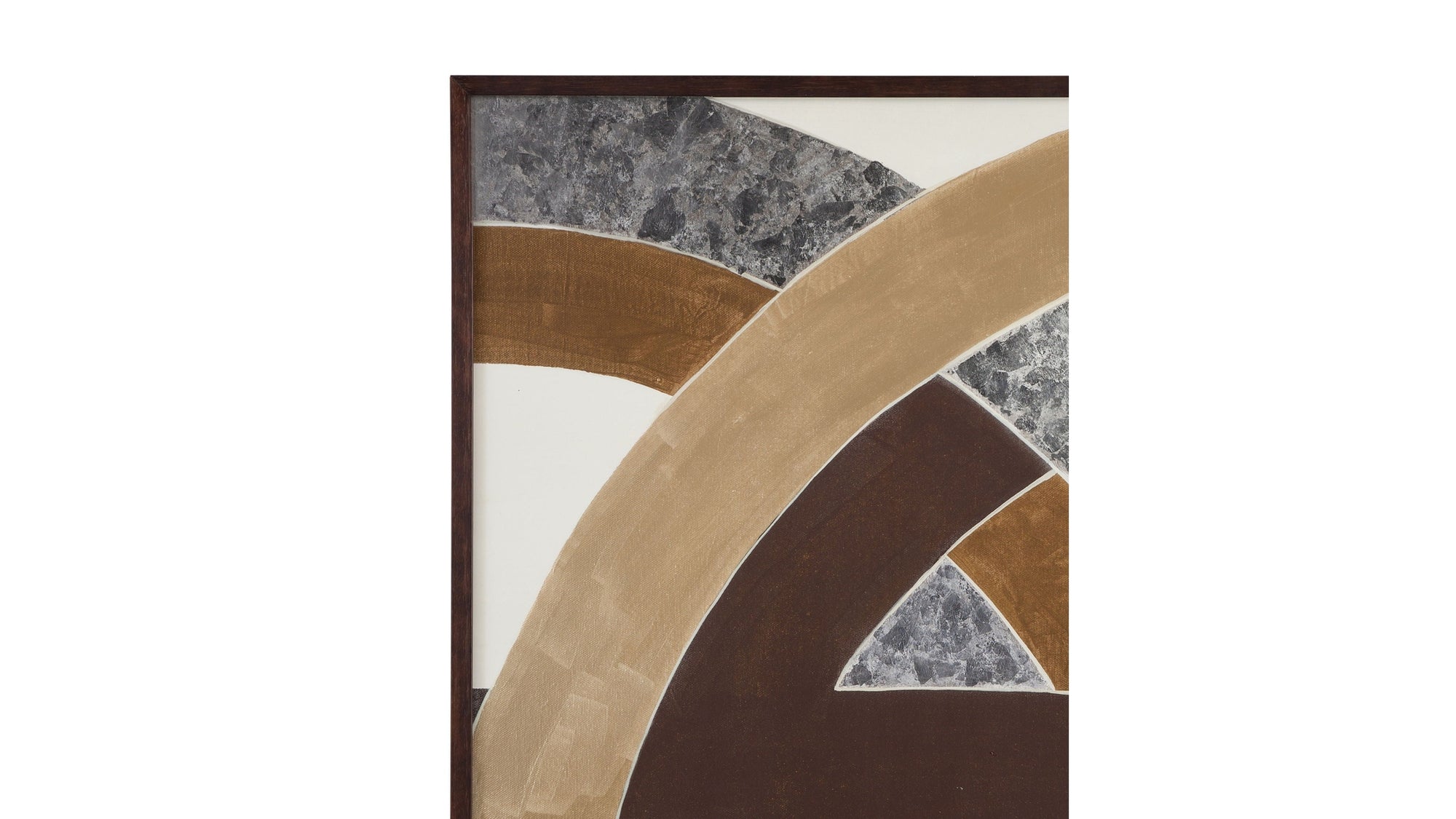 Neutral Geometry I Framed Print - Brown