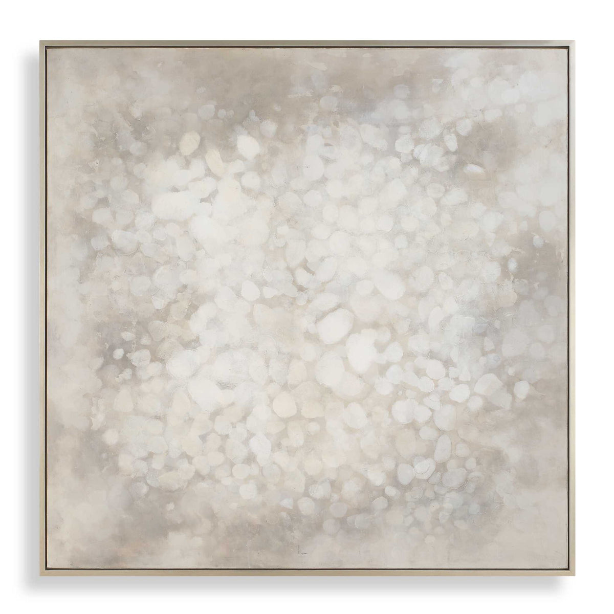 Out Of Focus - Framed Abstract Art - Gold / Gray / White / Woodtone