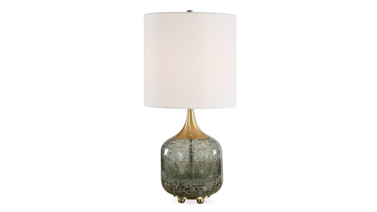 Glenn - Mottled Glass Table Lamp - Green