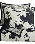 Clara - King Cowhide Reversible Quilt Set (Set of 3) - Black