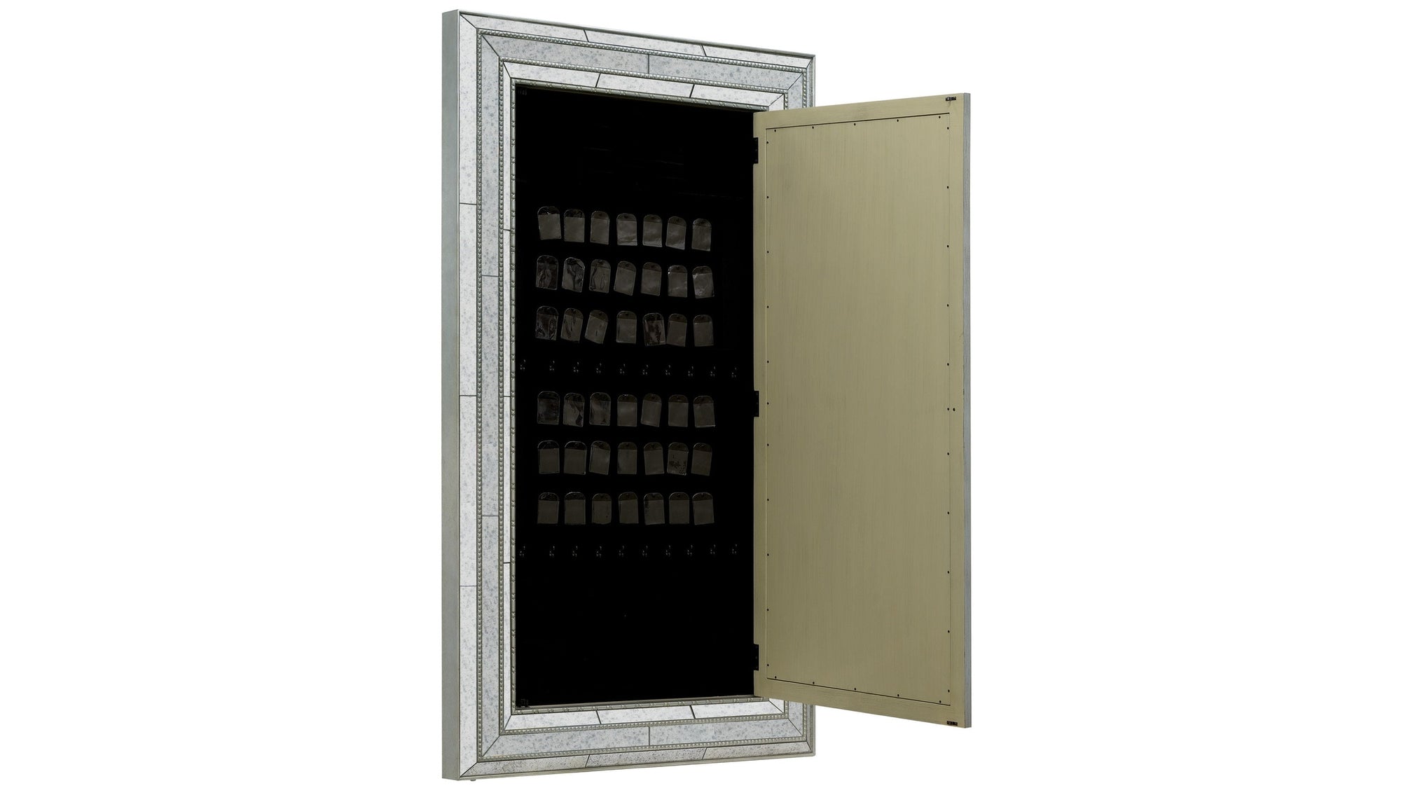 Melange - Glamour Floor Mirror With Jewelry Armoire Storage - Champagne