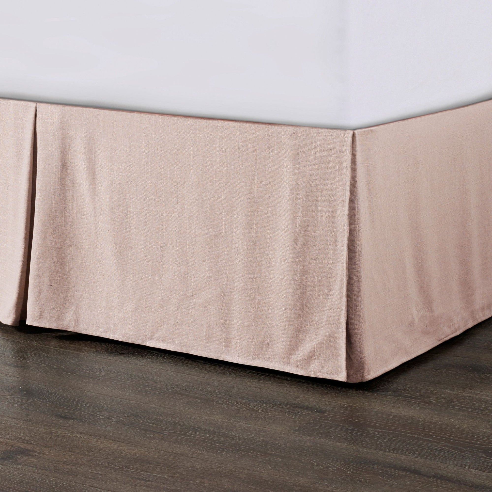 Hera - Queen Washed Linen Tailored Bed Skirt - Blush