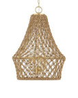Macrame - 4 Light Rope Pendant - Light Brown