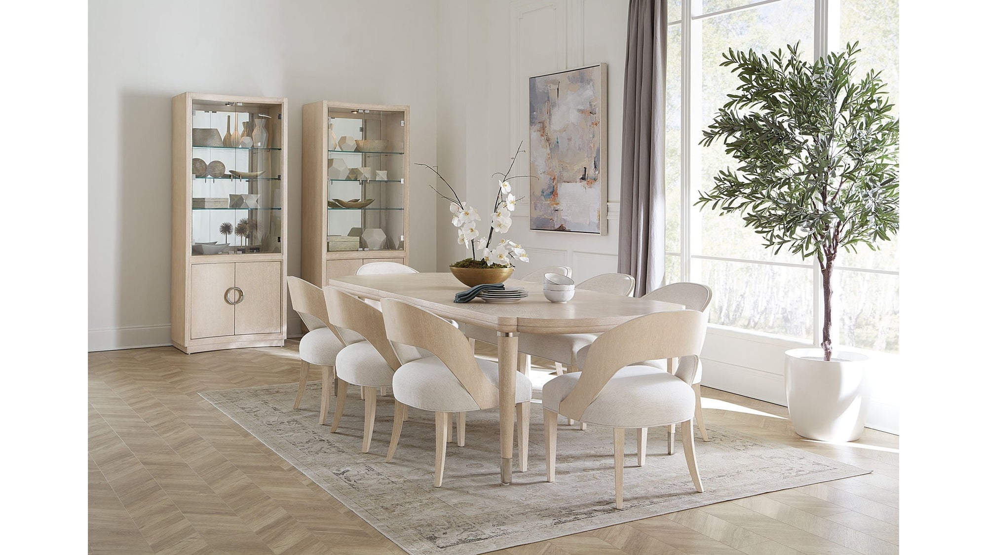 Nouveau Chic - Rectangle Dining Table With 1-22" Leaf - Light Brown