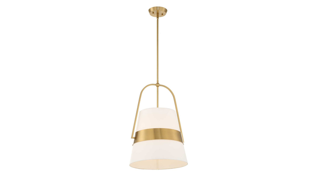 Harness - 1 Light Shade Pendant - White / Gold