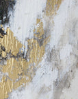 Moon Landing - Hand Painted Abstract Art - Black / Brown / Gold / Gray / White